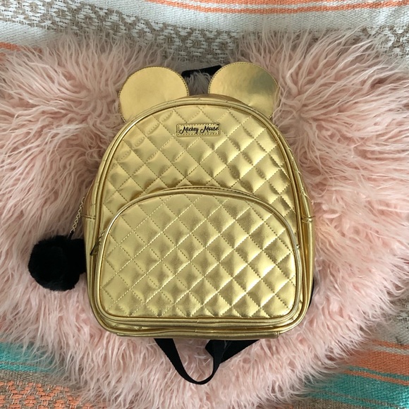 Disney Handbags - DISNEY Mickey Mouse Gold Backpack.